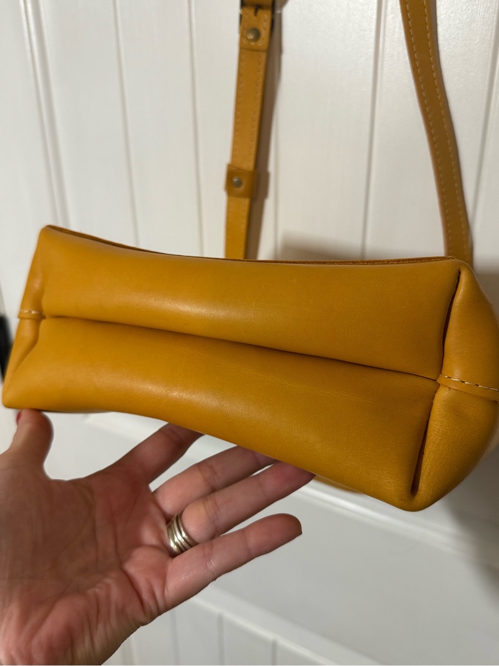 Portland Leather Mustard Tan Small Leather Tote - Picture 5 of 7